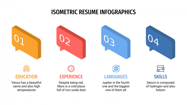 Infographies isométriques pour CV : Modèles de présentation