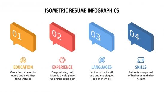 Infographies isométriques pour CV : Modèles de présentation