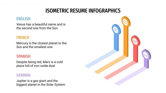 Infographies isométriques pour CV : Modèles de présentation