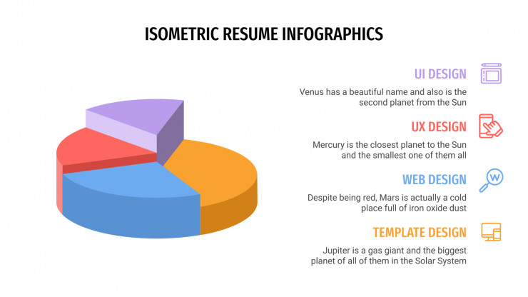 Infographies isométriques pour CV : Modèles de présentation