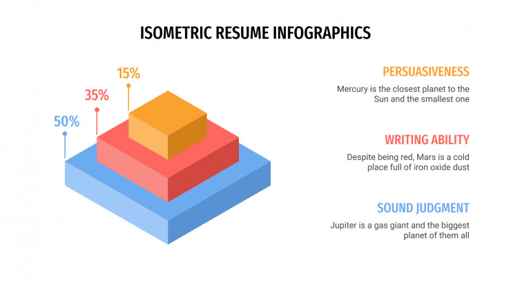 Infographies isométriques pour CV : Modèles de présentation