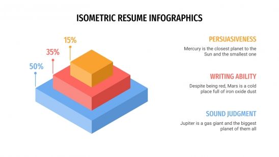 Infographies isométriques pour CV : Modèles de présentation