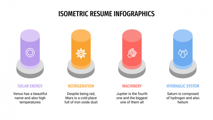 Infographies isométriques pour CV : Modèles de présentation