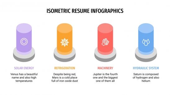 Infographies isométriques pour CV : Modèles de présentation