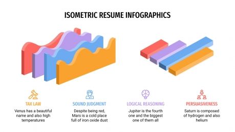 Infographies isométriques pour CV : Modèles de présentation