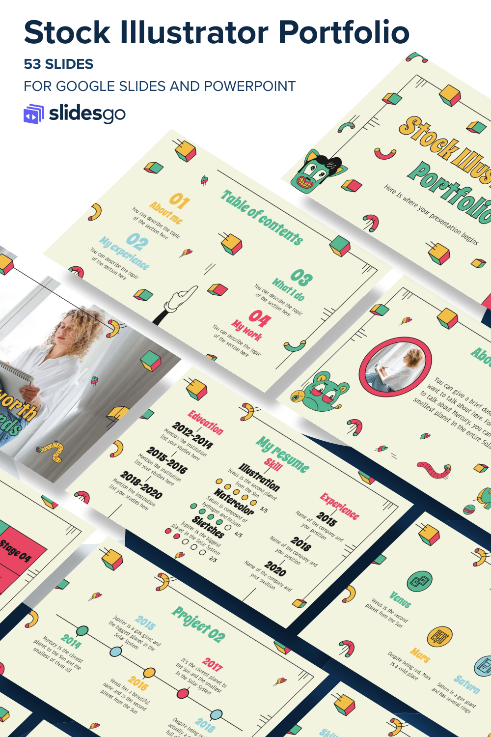 Stock Illustrator Portfolio | Google Slides & PowerPoint
