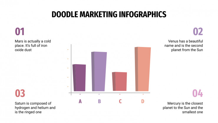 Modelo de apresentação Infográficos de marketing com rabiscos