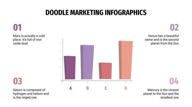 Modelo de apresentação Infográficos de marketing com rabiscos