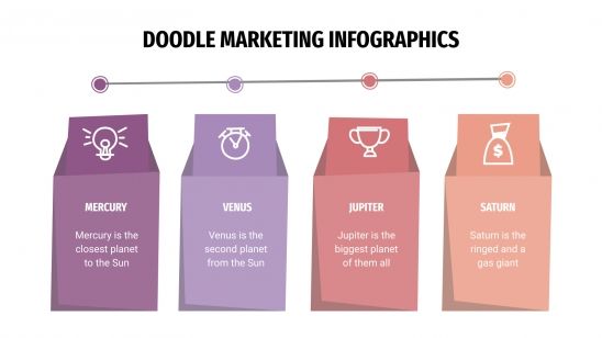 Modelo de apresentação Infográficos de marketing com rabiscos