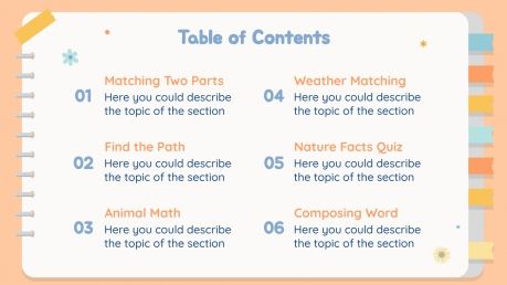 Nature Activities Binder presentation template