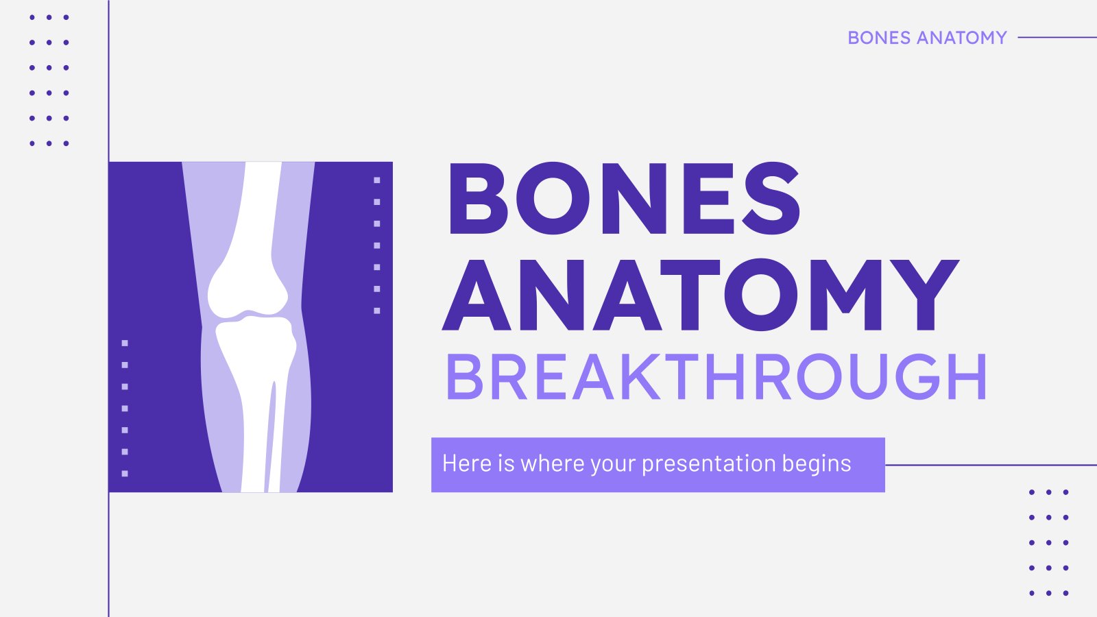 Plantilla de presentación Avance sobre anatomía: huesos