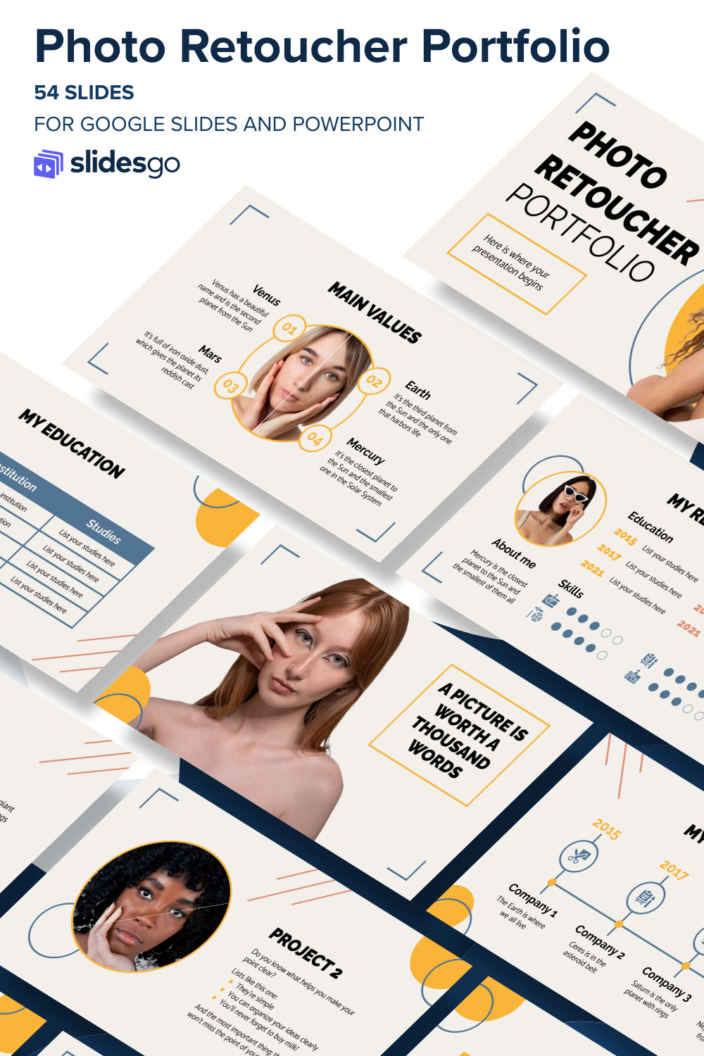 Photo Retoucher Portfolio Google Slides & PowerPoint