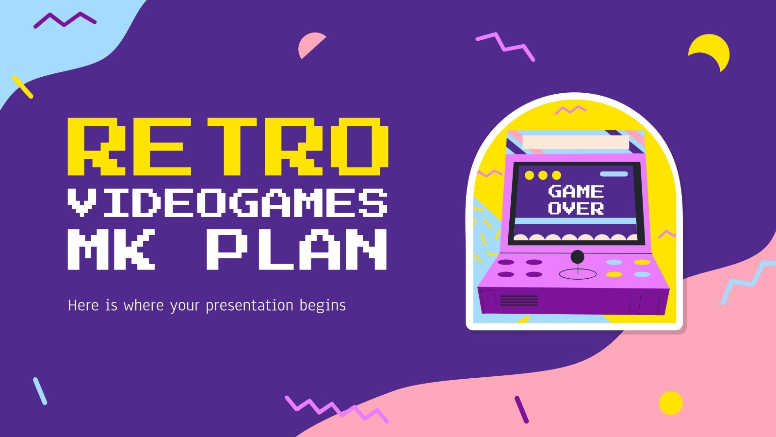 Plantilla de presentación Plan de marketing: Videojuegos retro