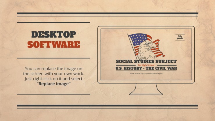 Social Studies Subject for High School - 9th Grade: U.S. History - The Civil War presentation template 