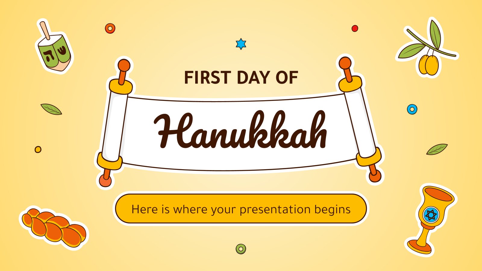 First Day of Hanukkah Minitheme presentation template 