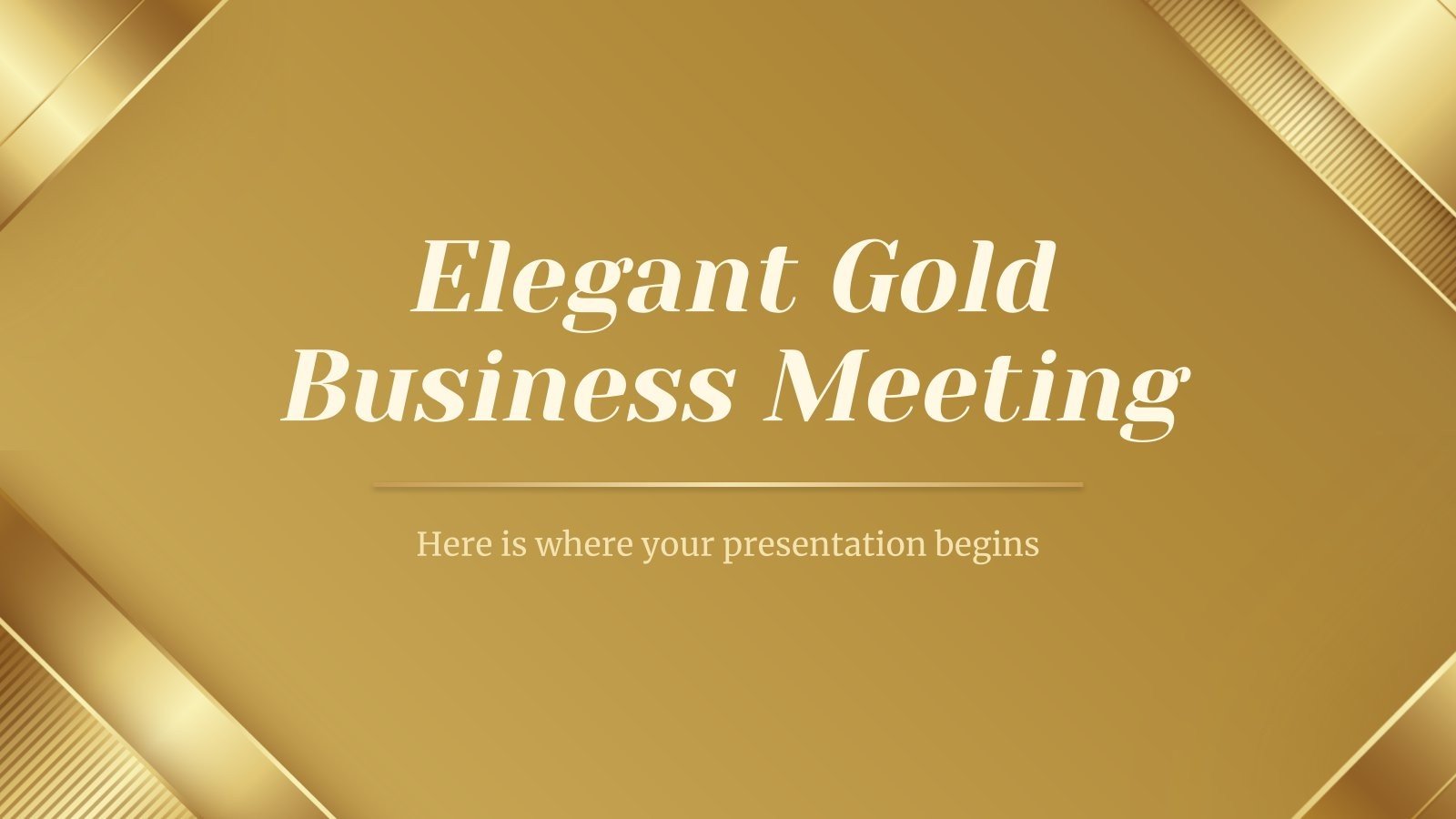 Elegantes Gold Meeting Präsentationsvorlage