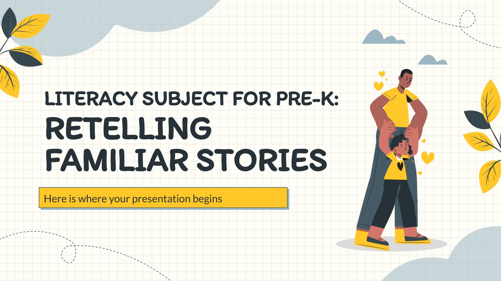 Literacy Subject for Pre-K: Retelling Familiar Stories presentation template 