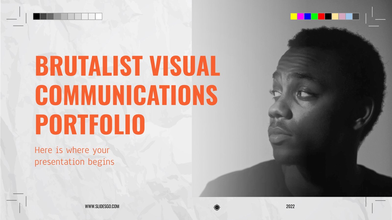 Brutalist Visual Communications Portfolio presentation template 