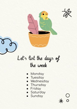 Lerne die Tage der Woche! Präsentationsvorlage