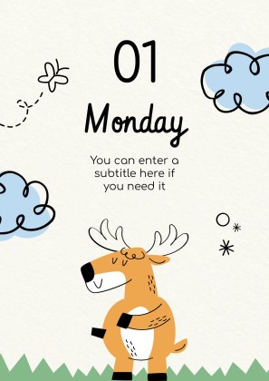 Lerne die Tage der Woche! Präsentationsvorlage