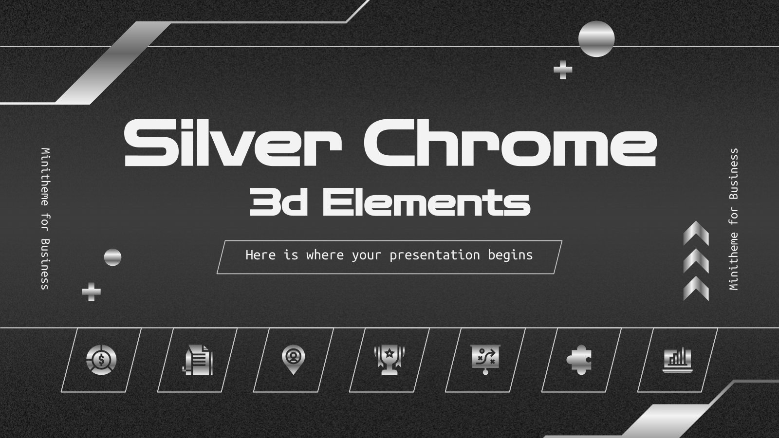 Silver Chrome 3d Elements Minitheme for Business presentation template 
