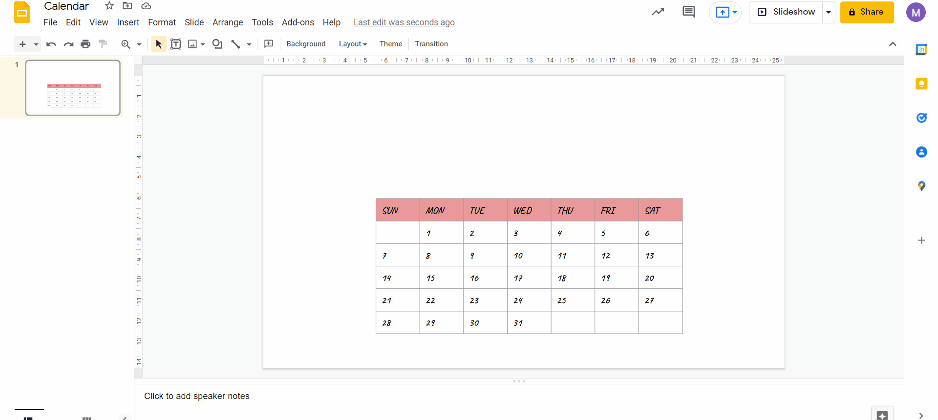 how-to-make-a-calendar-in-google-slides