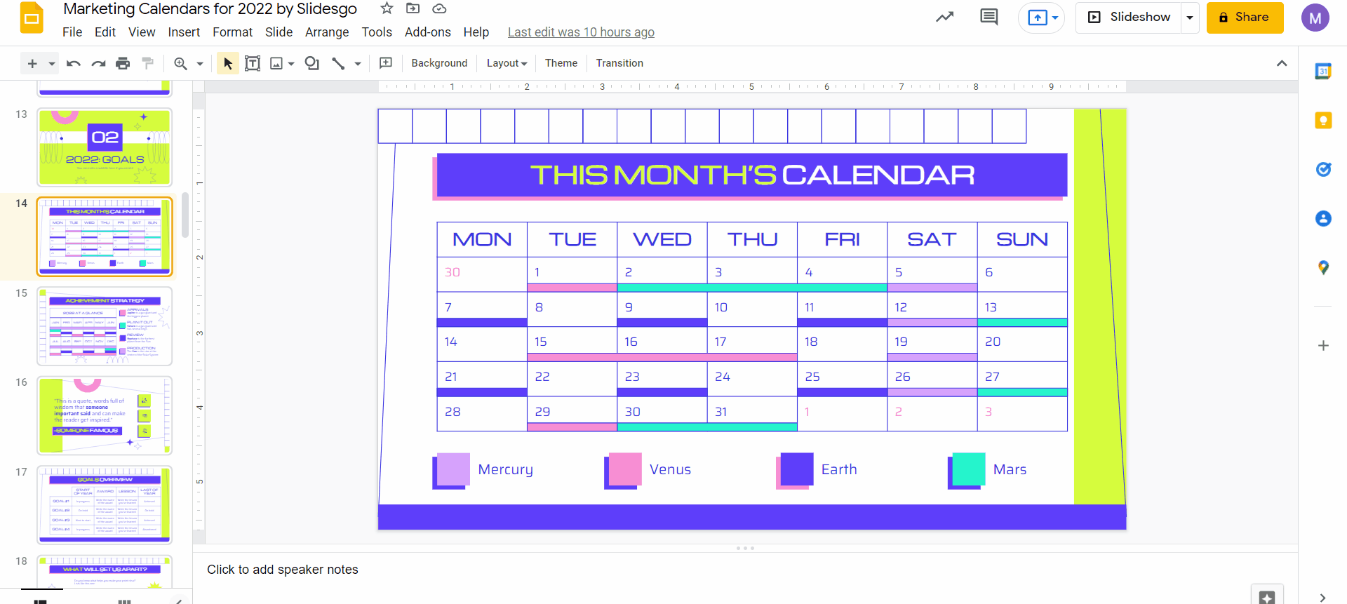 Google Slides Calendar 2025 - June Sallee