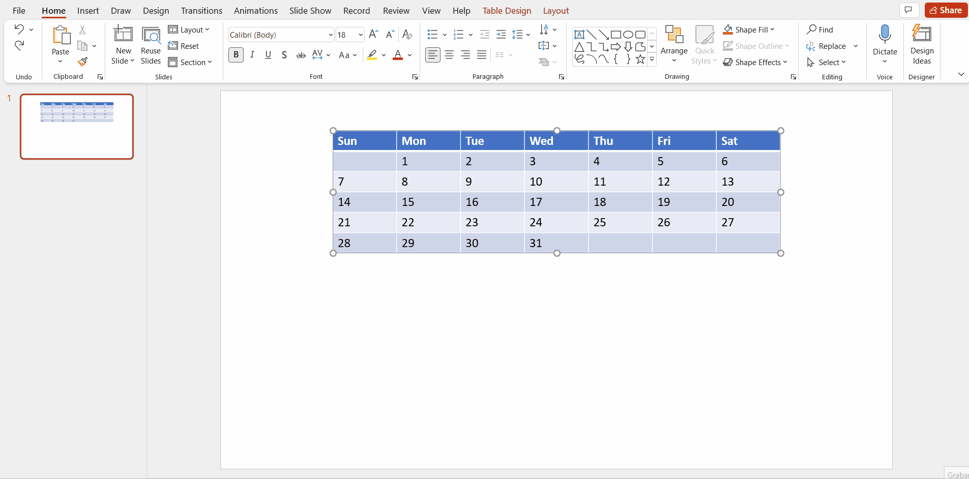 Can You Make Calendar In Powerpoint