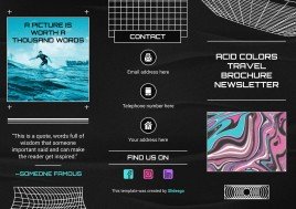 Acid Colors Travel Brochure Newsletter presentation template 