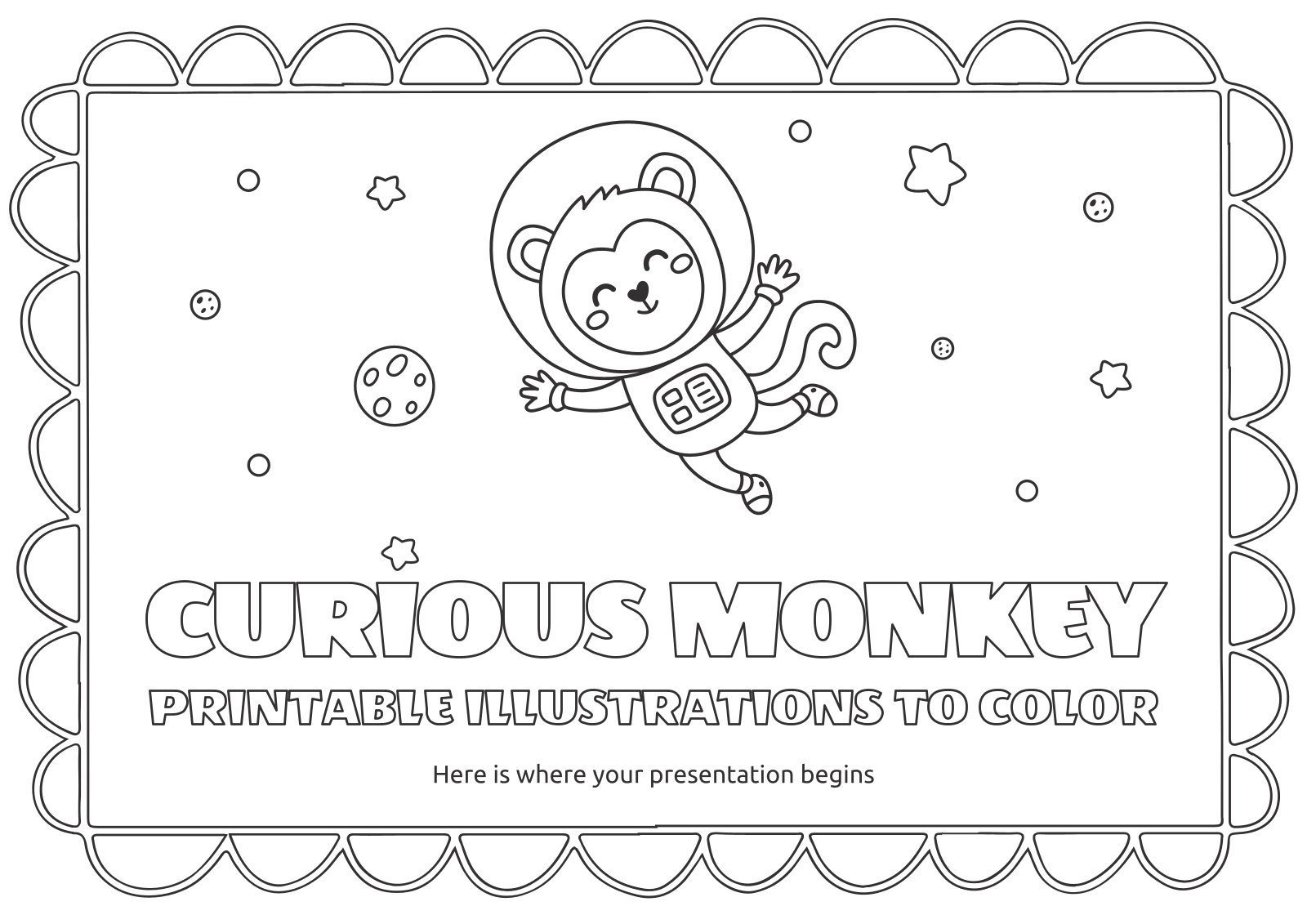 Illustrations à imprimer Curious Monkey Modèles de présentation