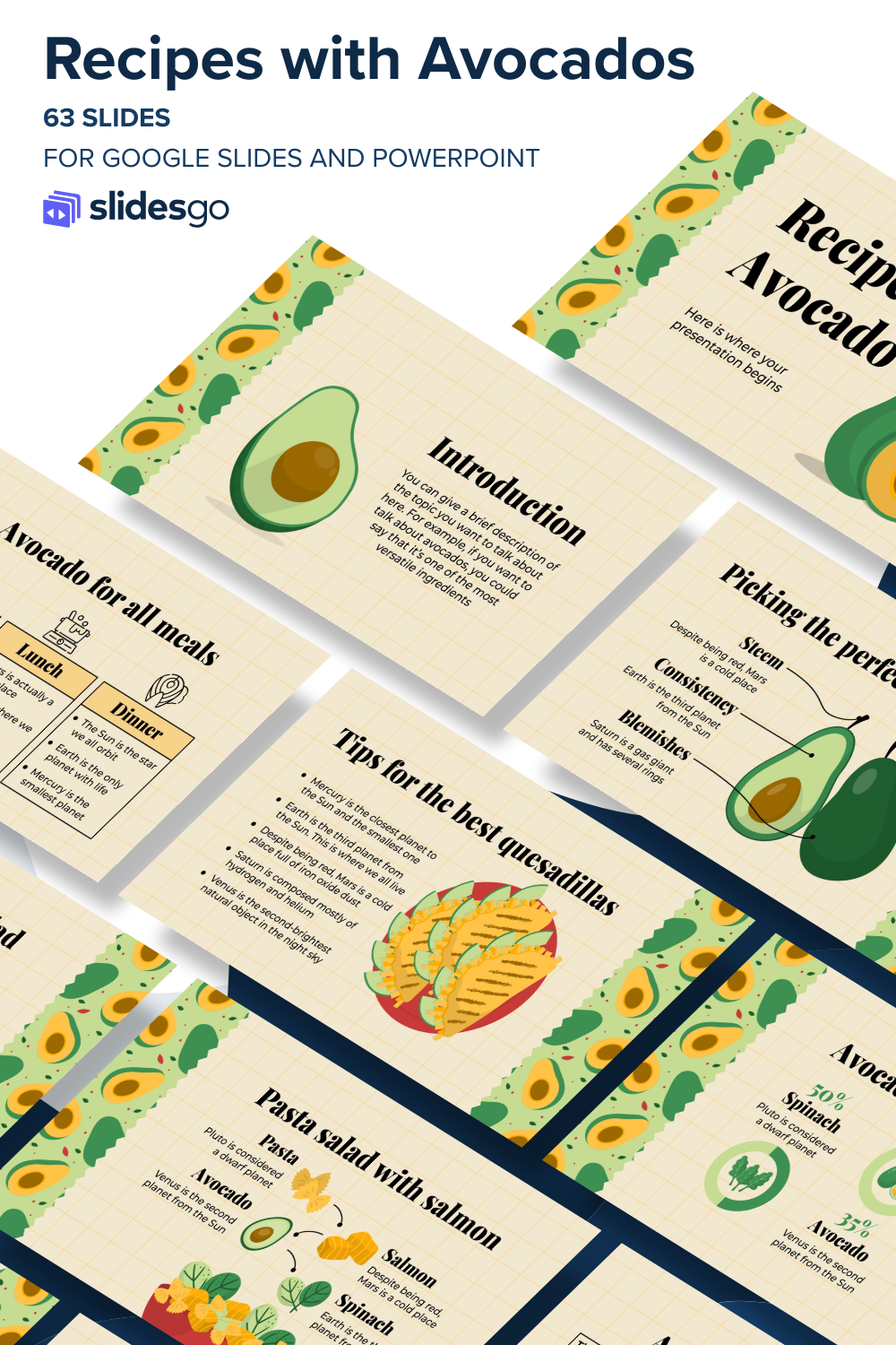 Recipes with Avocados | Google Slides & PowerPoint Template