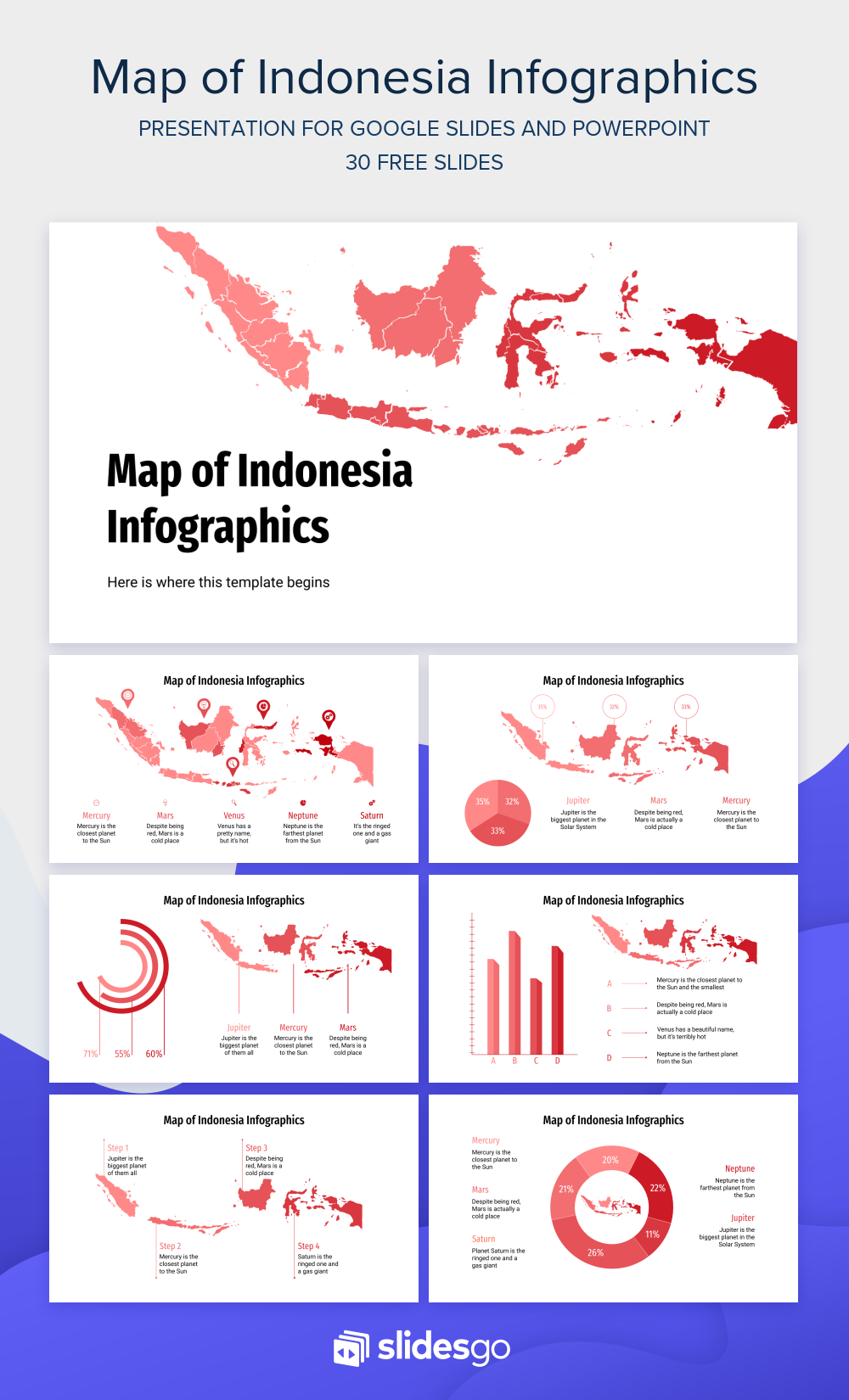 Map of Indonesia Infographics for Google Slides and PowerPoint