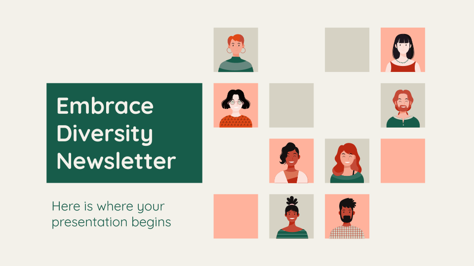 Embrace Diversity Newsletter presentation template 