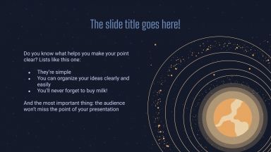 Plantilla de presentación El espacio y las galaxias