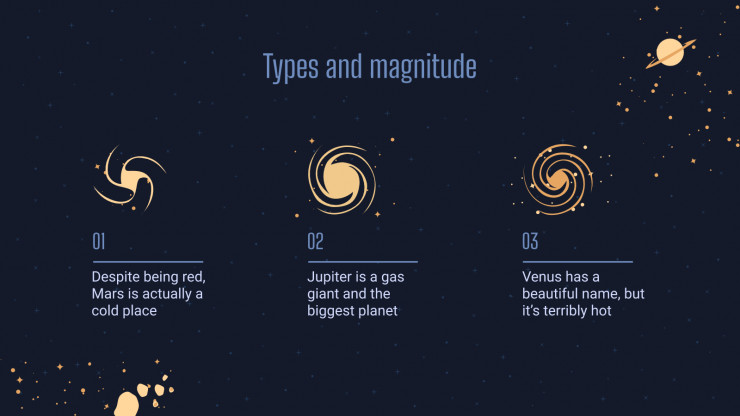 Plantilla de presentación El espacio y las galaxias