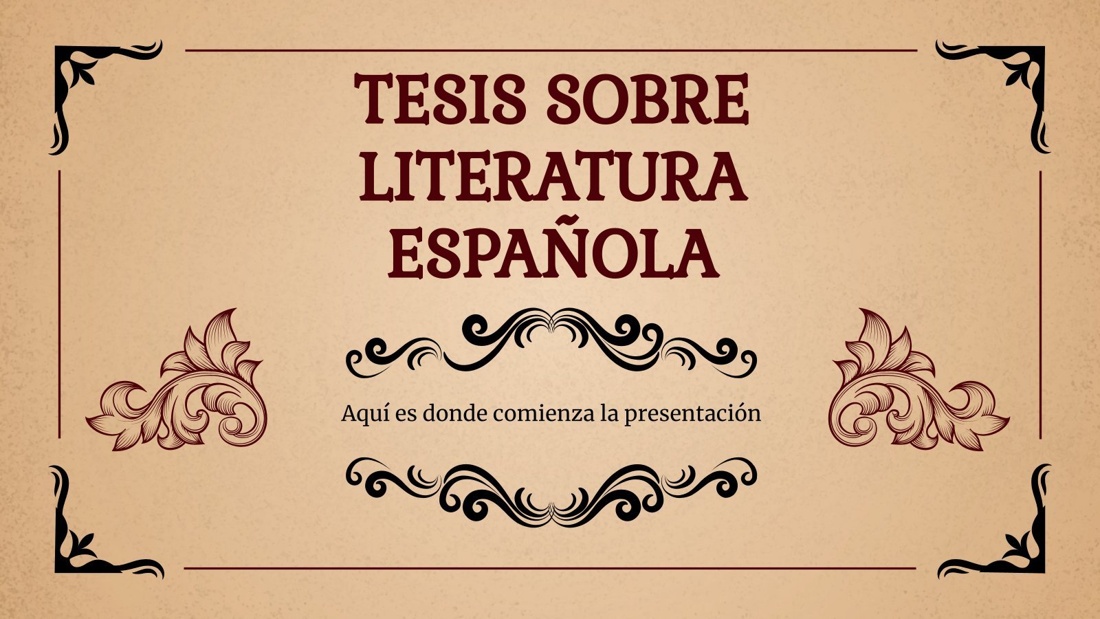 Spanish Literature Thesis presentation template 