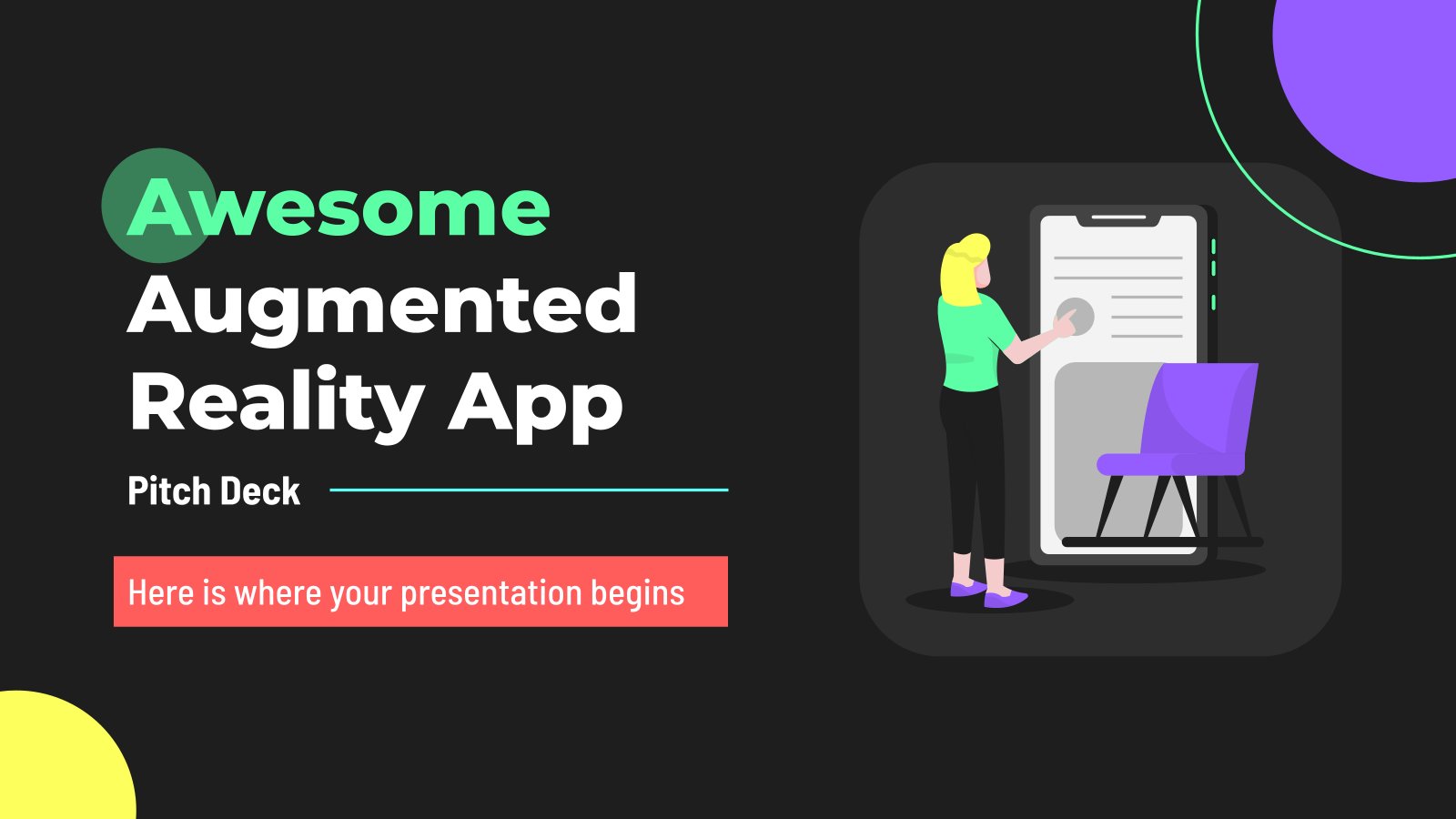 Awesome Augmented Reality App Pitch Deck presentation template 