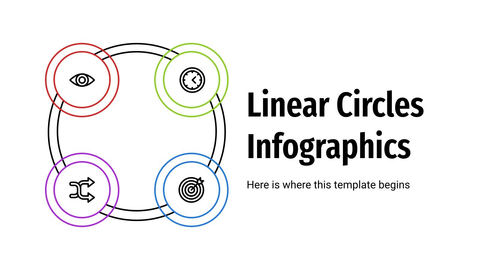 Lineare Kreise Infografiken Präsentationsvorlage