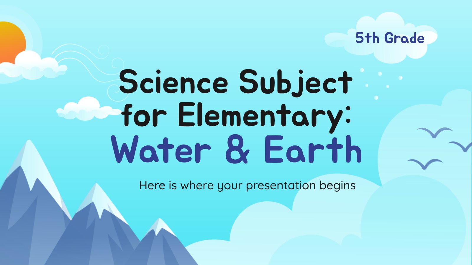 Plantilla de presentación Ciencias para 5.º de primaria: La Tierra y el agua