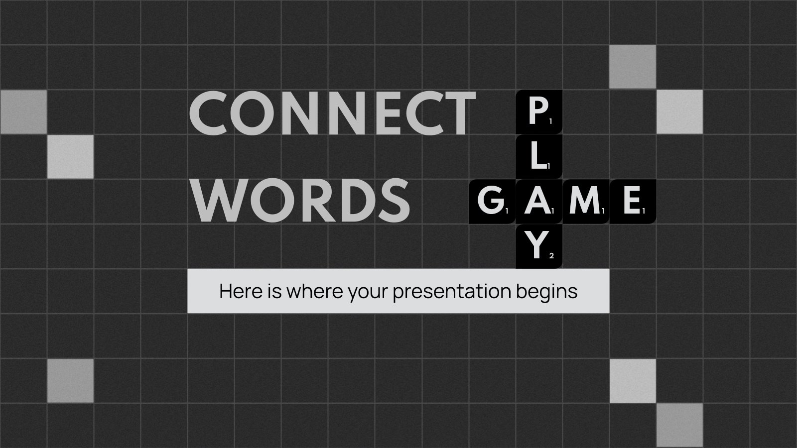 Connect Words Game Day presentation template 