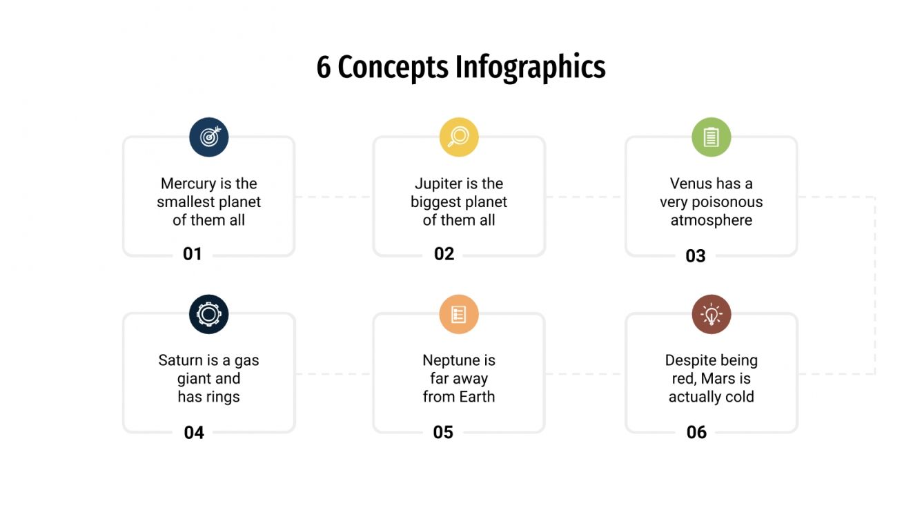 Free 6 Concepts Infographics for Google Slides and PowerPoint