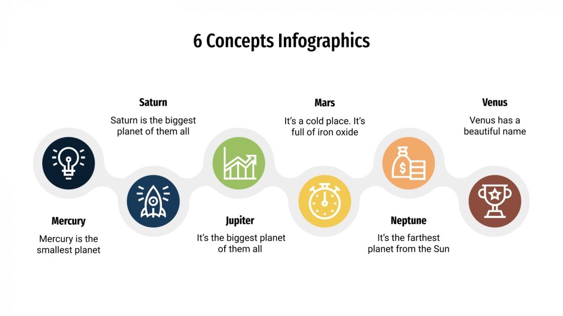 Free 6 Concepts Infographics for Google Slides and PowerPoint