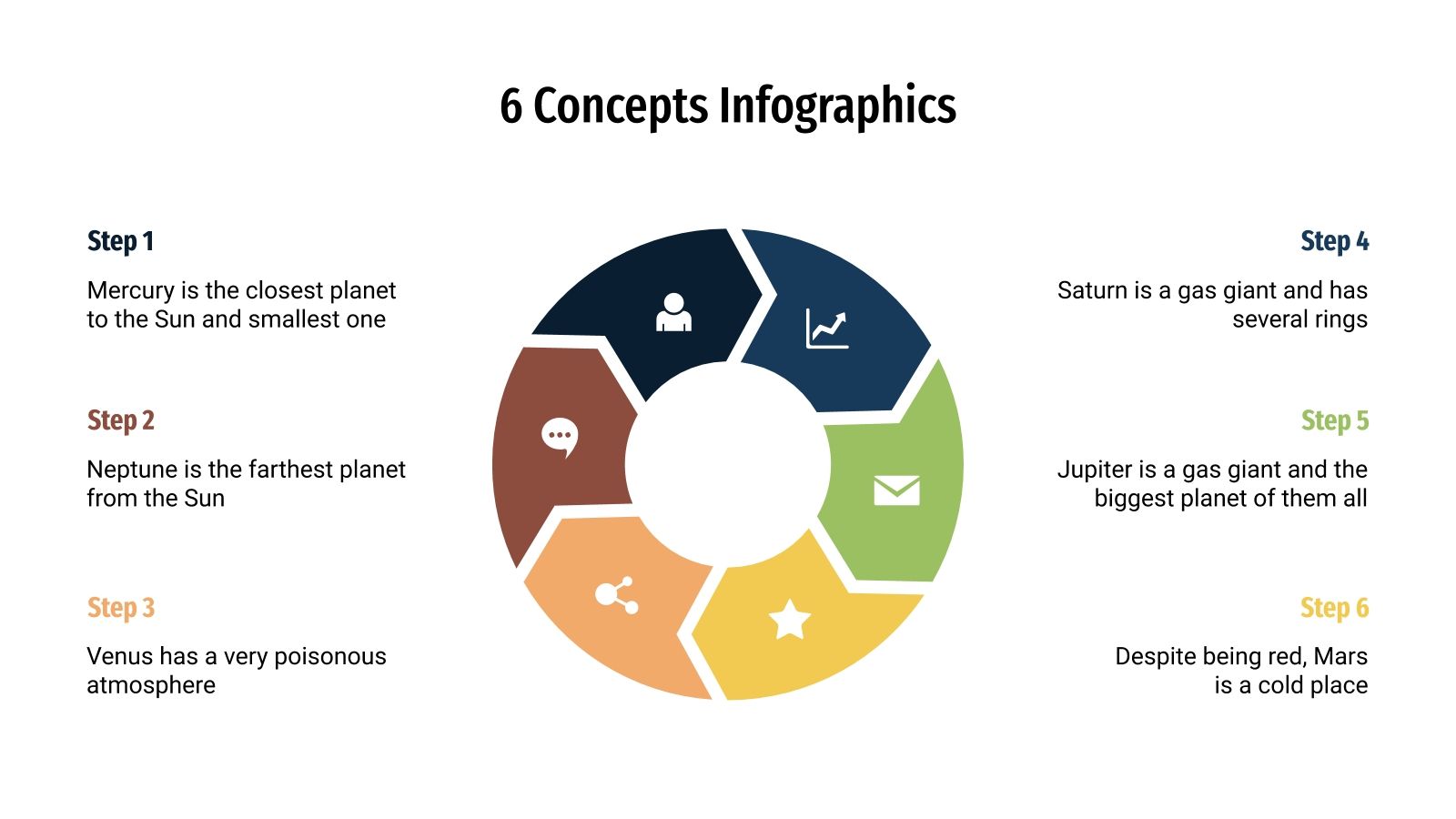 Free 6 Concepts Infographics for Google Slides and PowerPoint