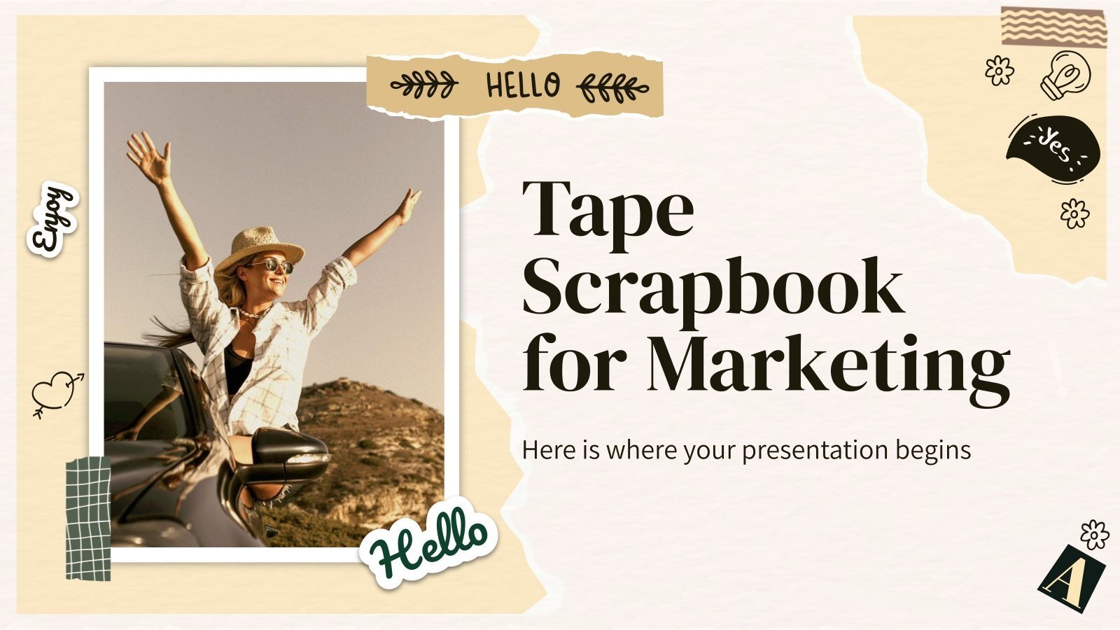 Tape Scrapbook for Marketing Google Slides and PowerPoint