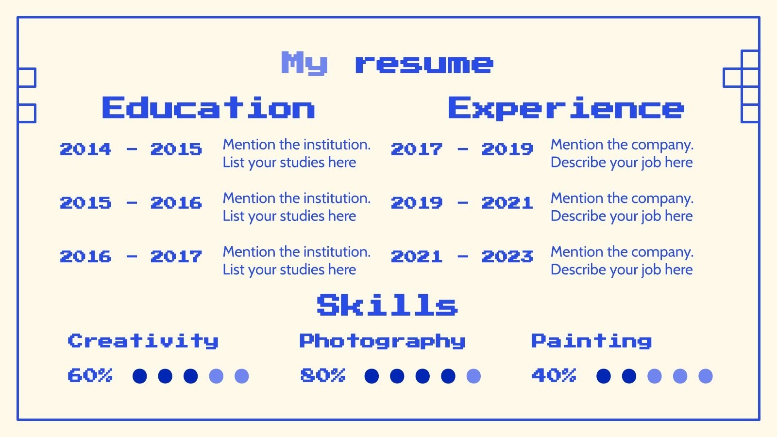 NFT Artist Portfolio Google Slides and PowerPoint