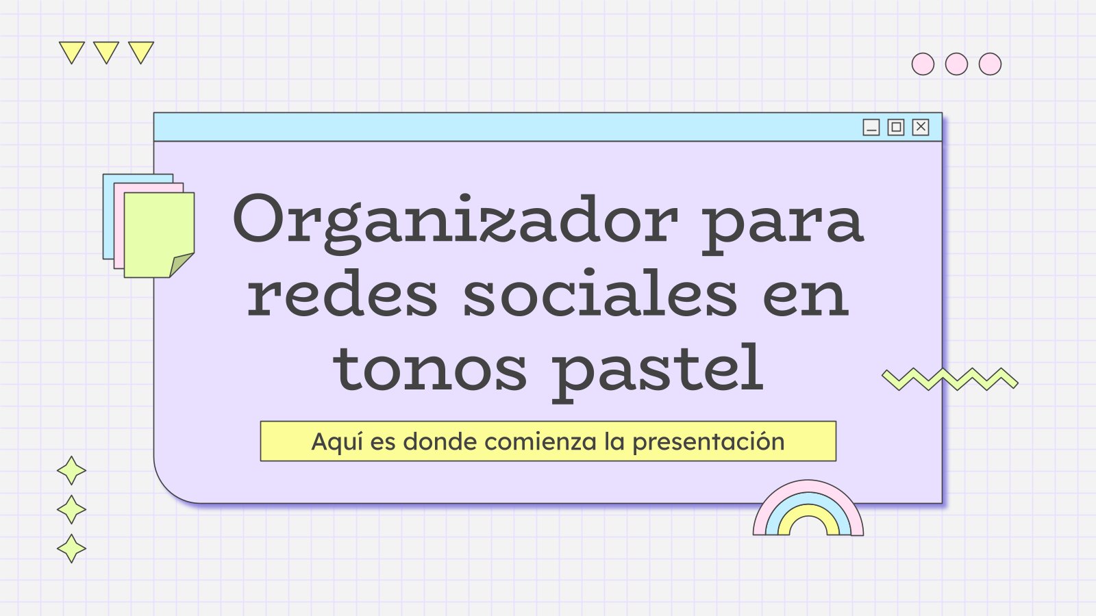 Modelo de apresentação Planejador de mídias sociais com cores pastéis