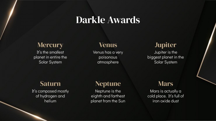 Plantilla de presentación Diapositivas Darkle