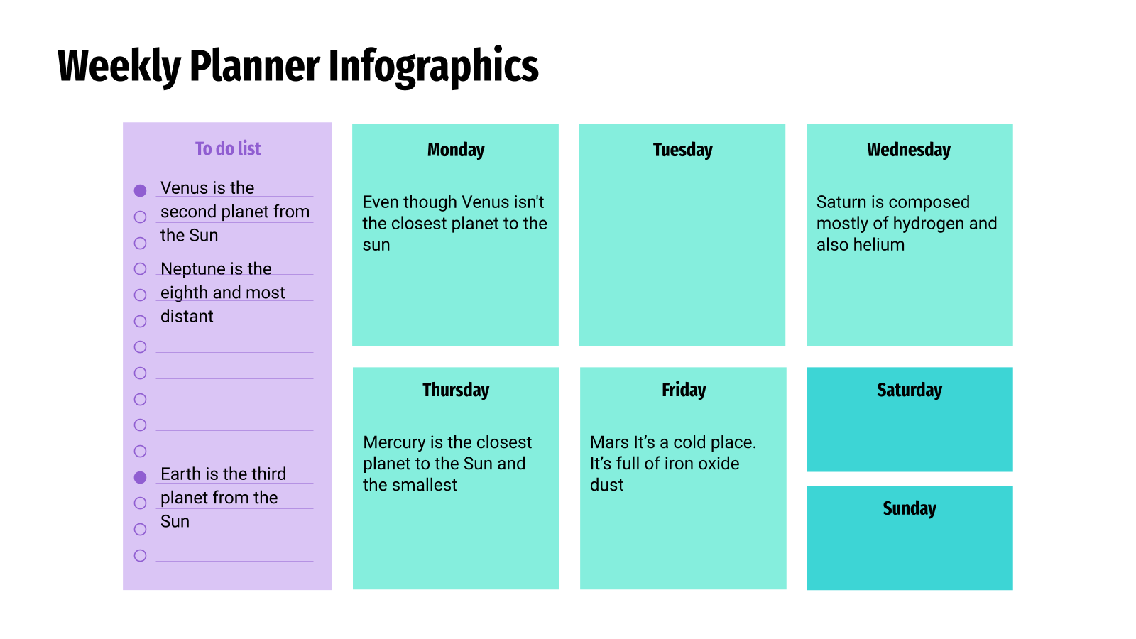 Free Weekly Planner Infographics for Google Slides and PPT