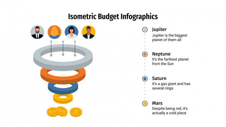 Infographies budgétaires isométriques : Modèles de présentation