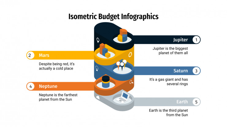 Infographies budgétaires isométriques : Modèles de présentation